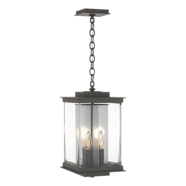 Hubbardton Forge 2021 Coastal Natural Iron Translucent Vintage Platinum Clear Glass (ZM) Kingston Outdoor Large Lantern