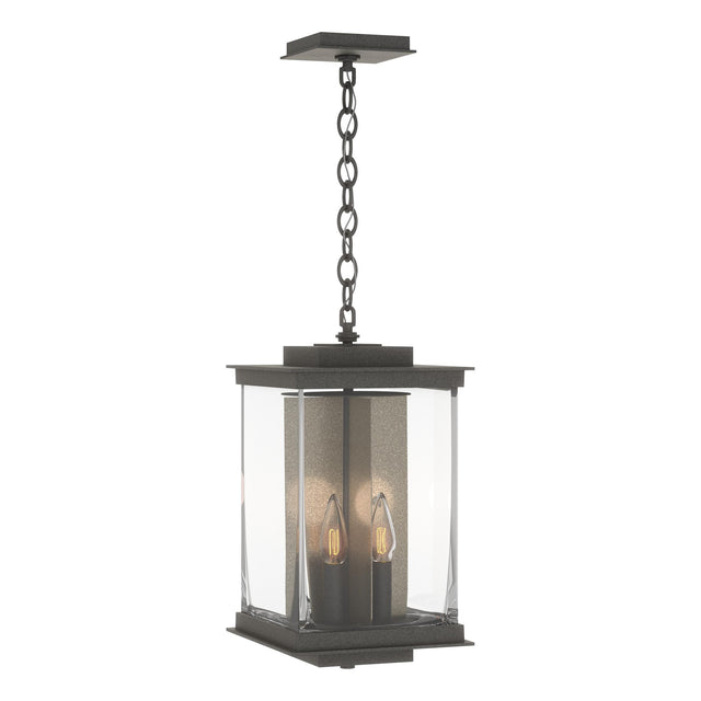 Hubbardton Forge 2021 Coastal Natural Iron Translucent Soft Gold Clear Glass (ZM) Kingston Outdoor Large Lantern