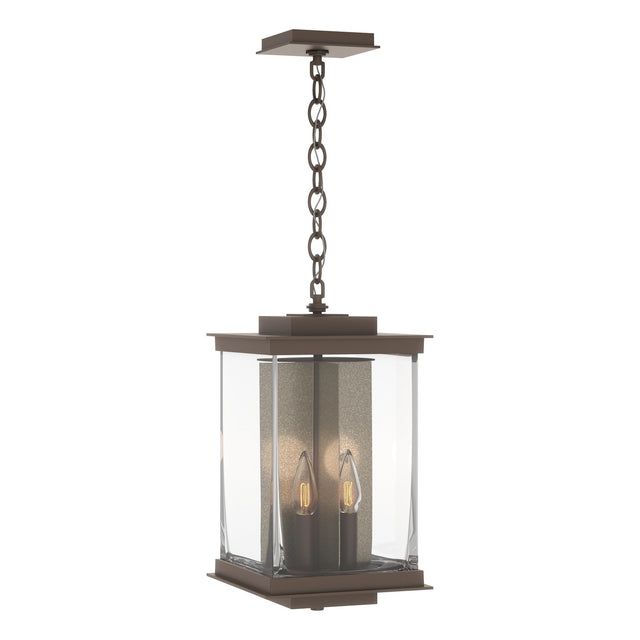 Hubbardton Forge 2021 Coastal Bronze Translucent Soft Gold Clear Glass (ZM) Kingston Outdoor Large Lantern