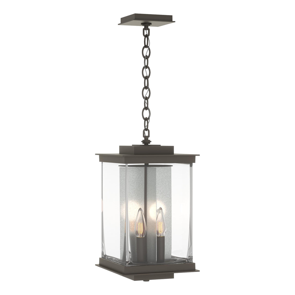 Hubbardton Forge 2021 Coastal Dark Smoke Translucent Vintage Platinum Clear Glass (ZM) Kingston Outdoor Large Lantern