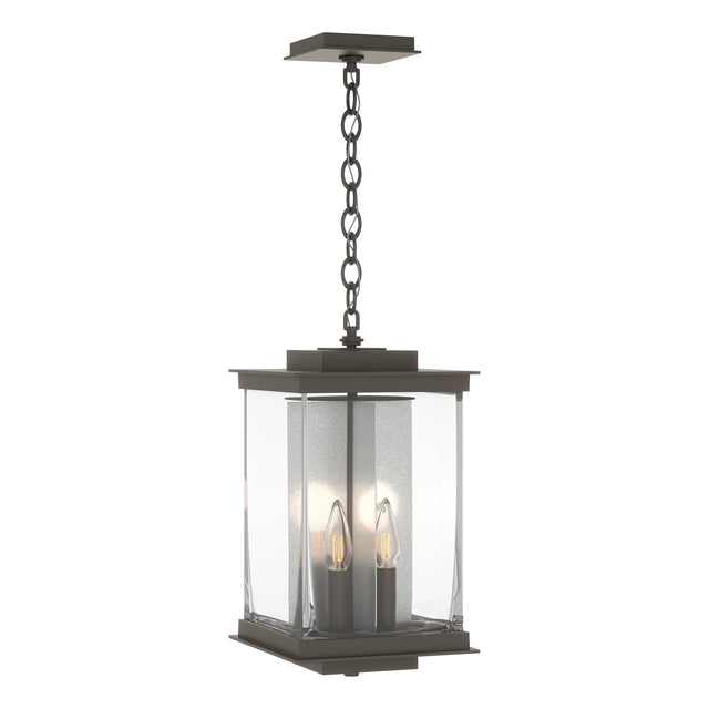 Hubbardton Forge 2021 Coastal Dark Smoke Translucent Vintage Platinum Clear Glass (ZM) Kingston Outdoor Large Lantern