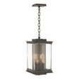 Hubbardton Forge 2021 Coastal Dark Smoke Translucent Soft Gold Clear Glass (ZM) Kingston Outdoor Large Lantern