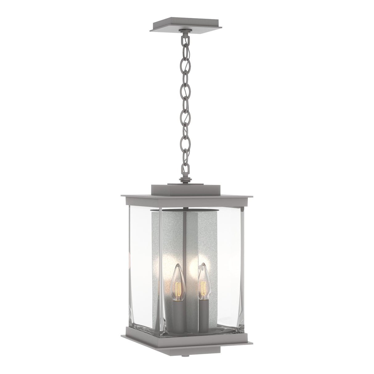 Hubbardton Forge 2021 Coastal Burnished Steel Translucent Vintage Platinum Clear Glass (ZM) Kingston Outdoor Large Lantern