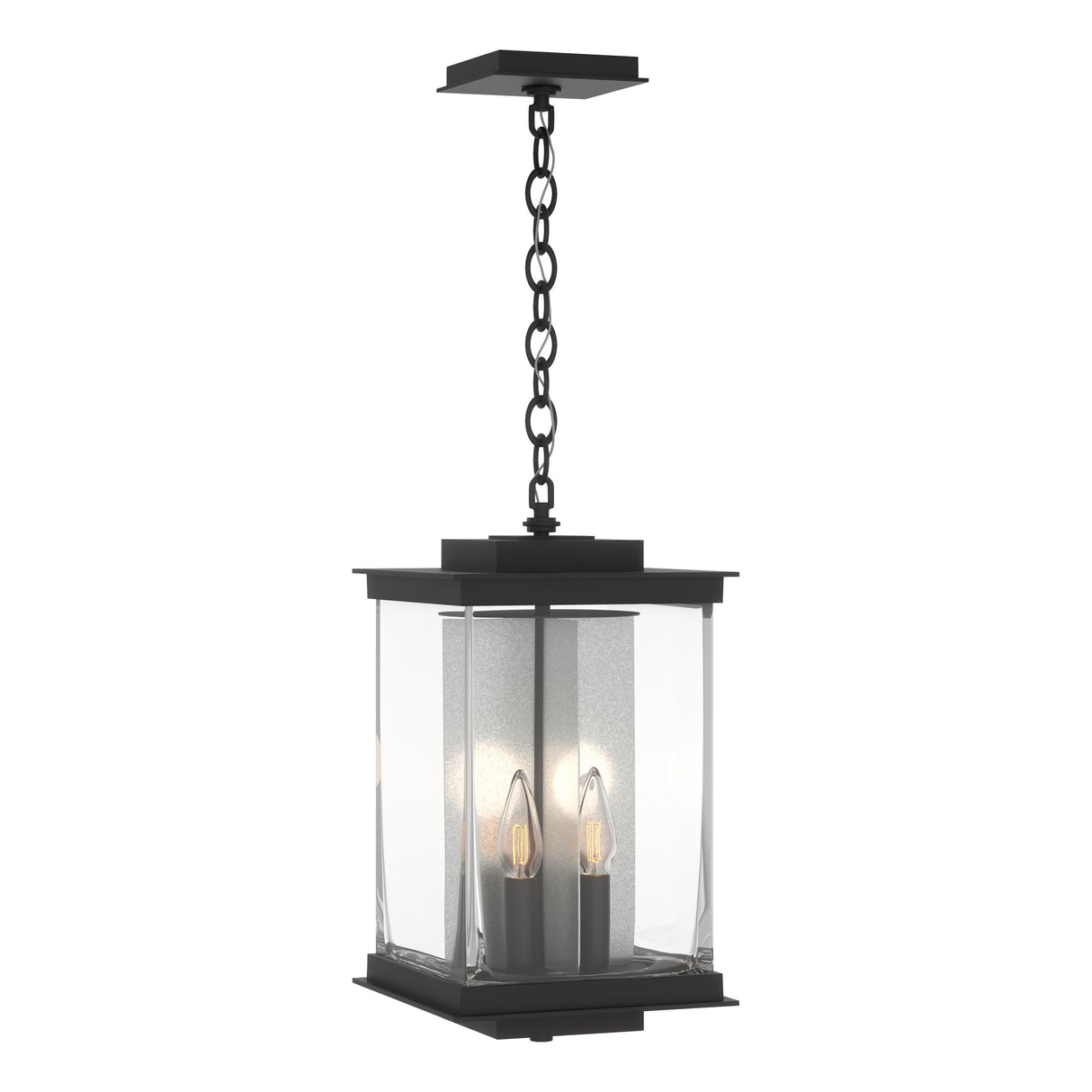 Hubbardton Forge 2021 Coastal Black Translucent Vintage Platinum Clear Glass (ZM) Kingston Outdoor Large Lantern