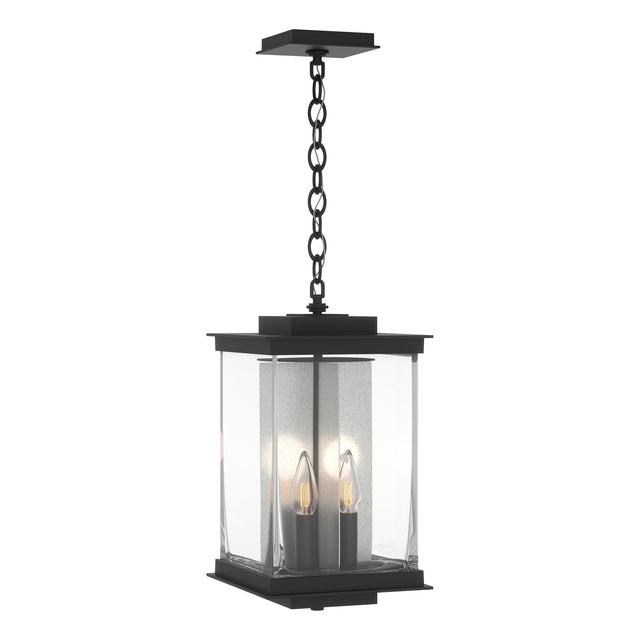 Hubbardton Forge 2021 Coastal Black Translucent Vintage Platinum Clear Glass (ZM) Kingston Outdoor Large Lantern