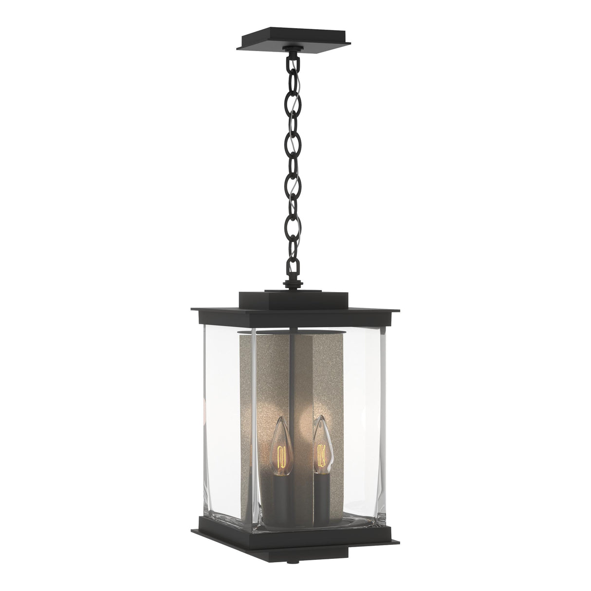Hubbardton Forge 2021 Coastal Black Translucent Soft Gold Clear Glass (ZM) Kingston Outdoor Large Lantern