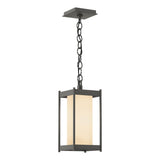 Hubbardton Forge 2023 Coastal Natural Iron Opal Glass (GG) Cela Medium Outdoor Lantern