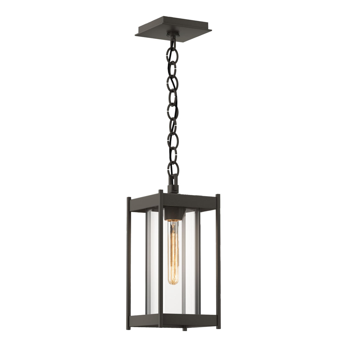 Hubbardton Forge 2023 Coastal Dark Smoke Clear Glass (ZM) Cela Medium Outdoor Lantern