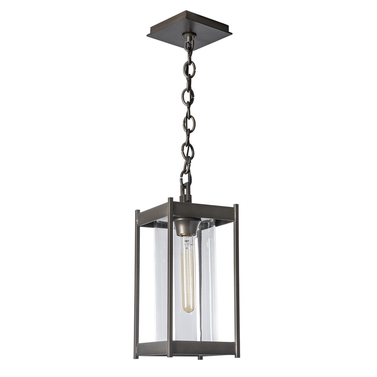 Hubbardton Forge 2023 Coastal Dark Smoke Clear Glass (ZM) Cela Medium Outdoor Lantern