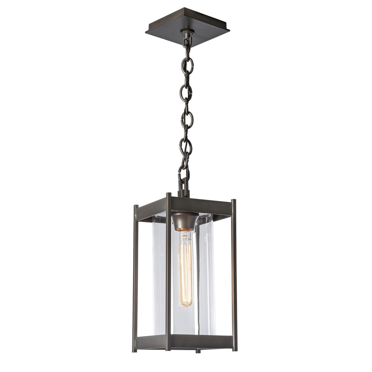 Hubbardton Forge 2023 Coastal Dark Smoke Clear Glass (ZM) Cela Medium Outdoor Lantern