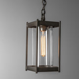 Hubbardton Forge 2023 Coastal Dark Smoke Clear Glass (ZM) Cela Medium Outdoor Lantern