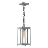 Hubbardton Forge 2023 Coastal Burnished Steel Clear Glass (ZM) Cela Medium Outdoor Lantern