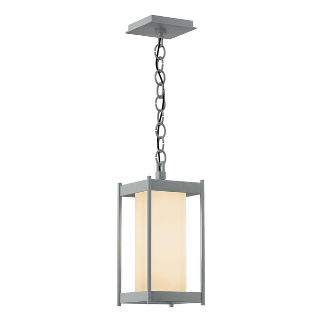 Hubbardton Forge 2023 Coastal Burnished Steel Opal Glass (GG) Cela Medium Outdoor Lantern