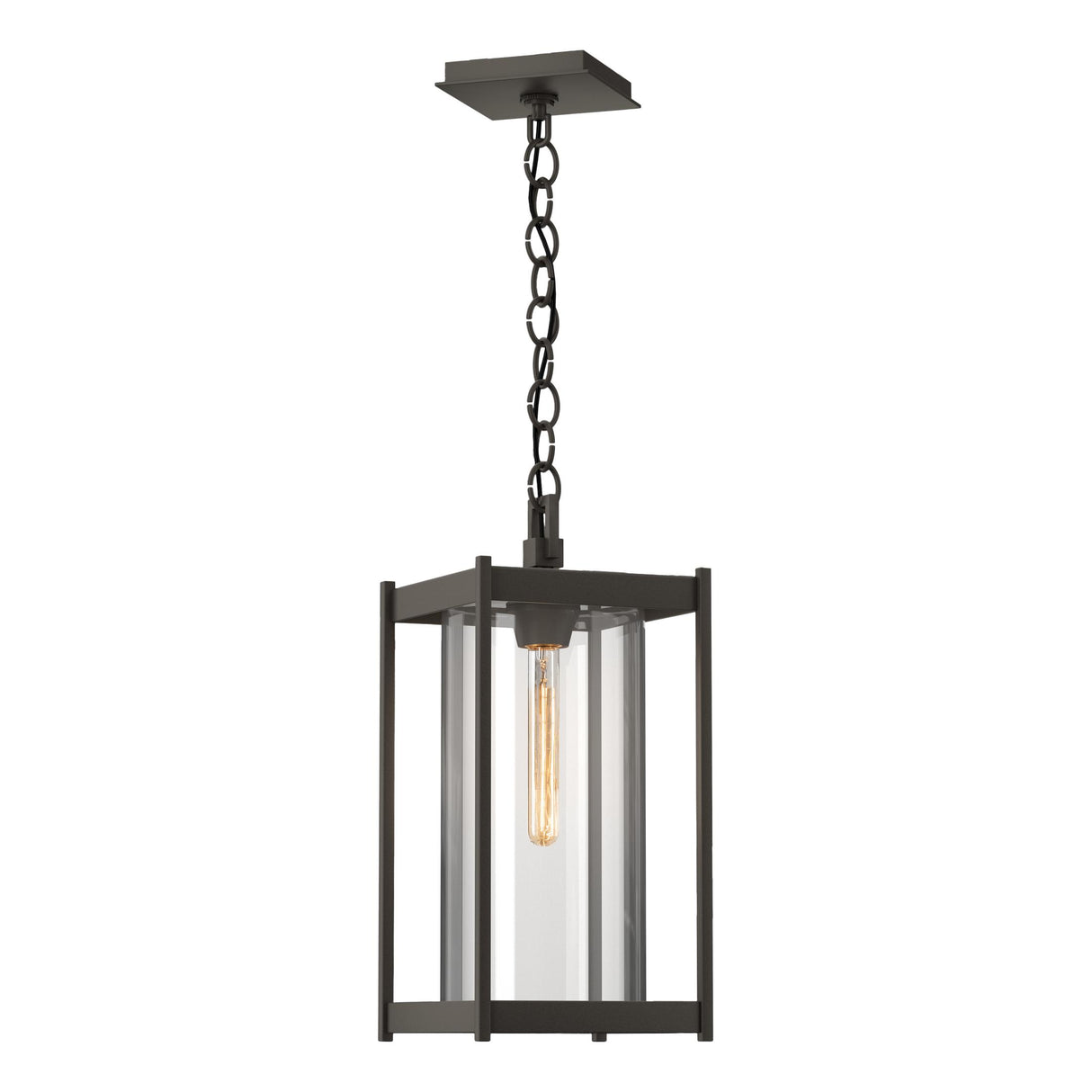 Hubbardton Forge 2023 Coastal Dark Smoke Clear Glass (ZM) Cela Large Outdoor Lantern
