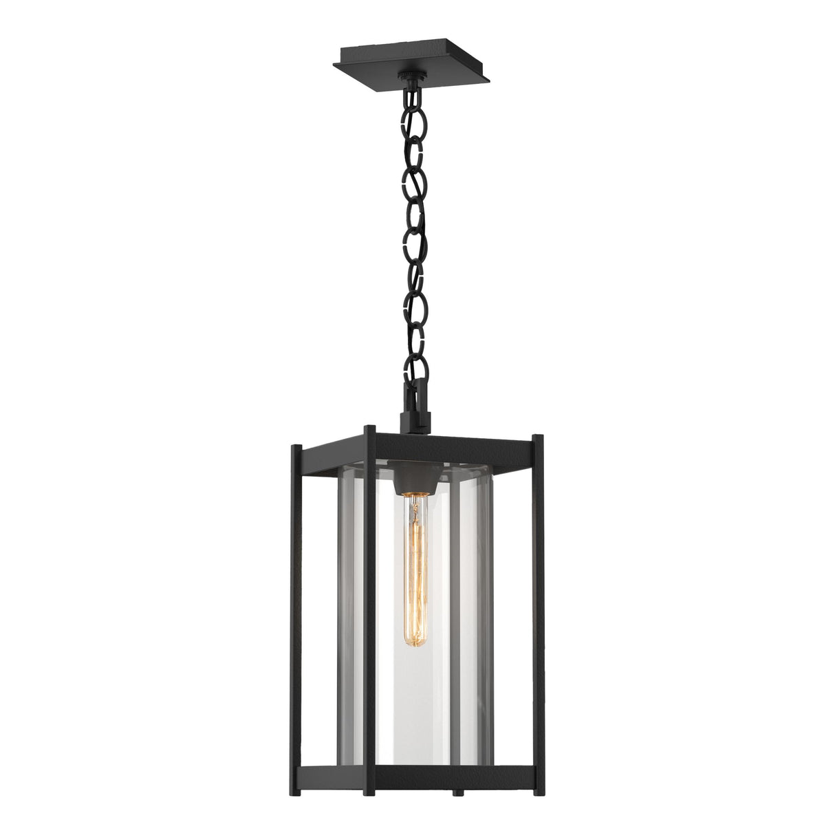 Hubbardton Forge 2023 Coastal Black Clear Glass (ZM) Cela Large Outdoor Lantern