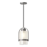 Hubbardton Forge 2023 Coastal Burnished Steel Frosted Glass (FD) Multi Alcove Outdoor Pendant