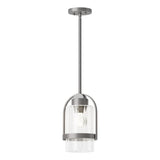 Hubbardton Forge 2023 Coastal Burnished Steel Clear Glass (ZM) Multi Alcove Outdoor Pendant