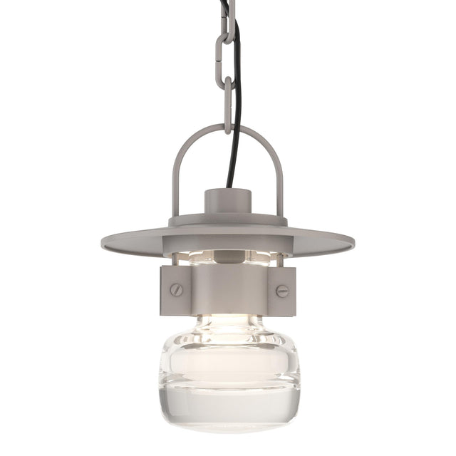 Hubbardton Forge 2014 Coastal Burnished Steel Clear Glass (ZM) Mason Outdoor Ceiling Fixture