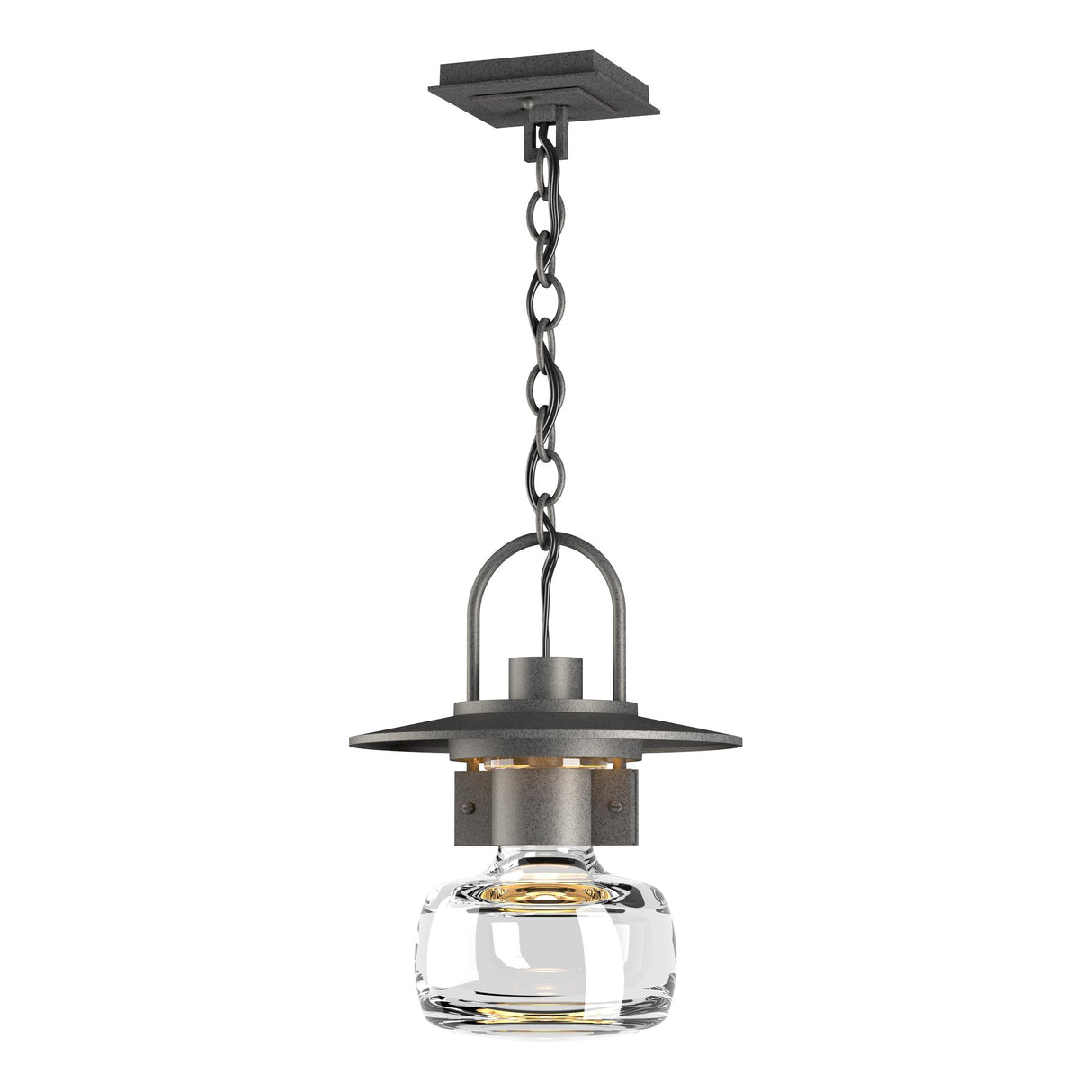 Hubbardton Forge 2016 Coastal Natural Iron Clear Glass (ZM) Mason Large Outdoor Ceiling Fixture
