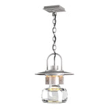 Hubbardton Forge 2016 Coastal Burnished Steel Clear Glass (ZM) Mason Large Outdoor Ceiling Fixture