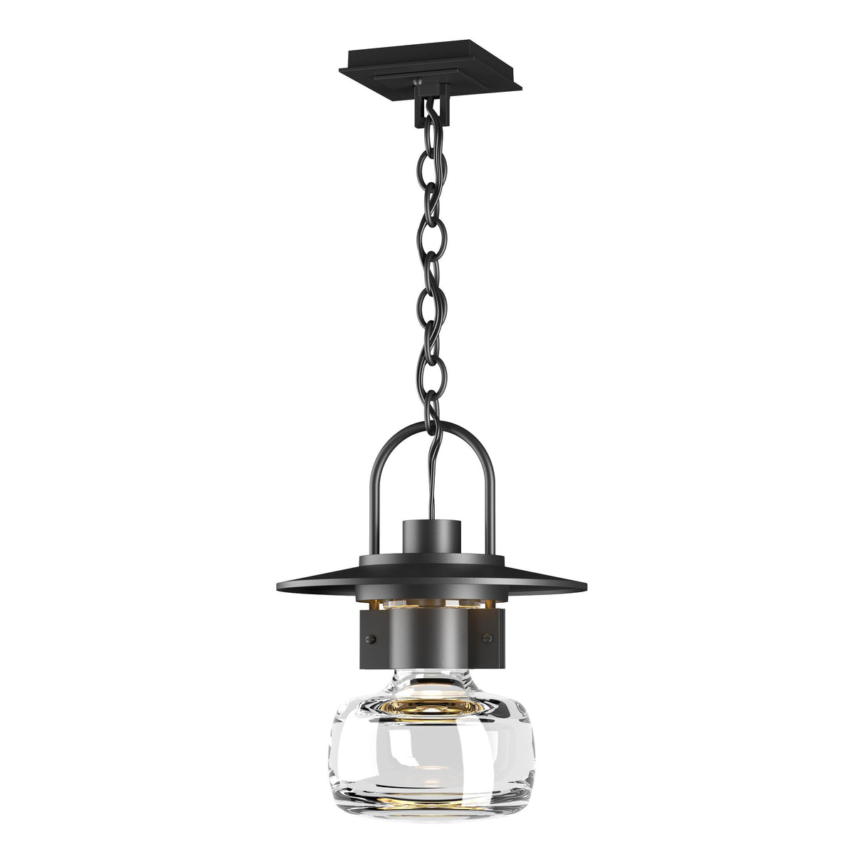 Hubbardton Forge 2016 Coastal Black Clear Glass (ZM) Mason Large Outdoor Ceiling Fixture