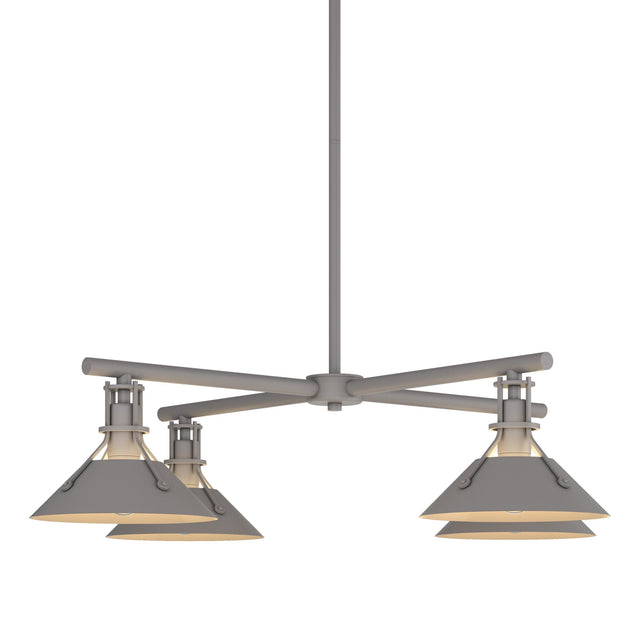 Hubbardton Forge 2021 Coastal Burnished Steel Multi Henry Outdoor 4-Light Pendant