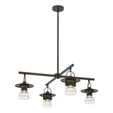 Hubbardton Forge 2021 Coastal Oil Rubbed Bronze Clear Glass (ZM) Multi Mason Outdoor 4-Light Pendant