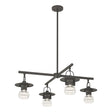 Hubbardton Forge 2021 Coastal Natural Iron Clear Glass (ZM) Multi Mason Outdoor 4-Light Pendant