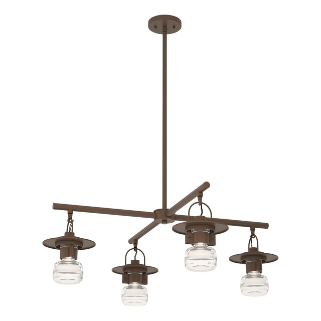 Hubbardton Forge 2021 Coastal Bronze Clear Glass (ZM) Multi Mason Outdoor 4-Light Pendant