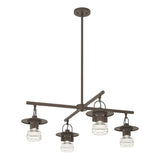 Hubbardton Forge 2021 Coastal Dark Smoke Clear Glass (ZM) Multi Mason Outdoor 4-Light Pendant