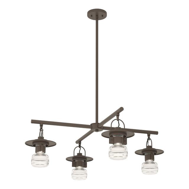 Hubbardton Forge 2021 Coastal Dark Smoke Clear Glass (ZM) Multi Mason Outdoor 4-Light Pendant