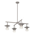 Hubbardton Forge 2021 Coastal Burnished Steel Clear Glass (ZM) Multi Mason Outdoor 4-Light Pendant