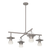 Hubbardton Forge 2021 Coastal Burnished Steel Clear Glass (ZM) Multi Mason Outdoor 4-Light Pendant