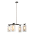 Hubbardton Forge 2021 Coastal Oil Rubbed Bronze Coastal Silver Clear Glass (ZM) Multi Polaris Outdoor 4-Light Pendant
