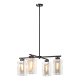 Hubbardton Forge 2021 Coastal Oil Rubbed Bronze Coastal Silver Clear Glass (ZM) Multi Polaris Outdoor 4-Light Pendant