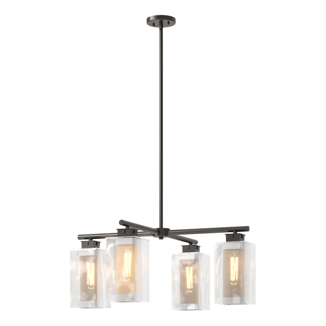 Hubbardton Forge 2021 Coastal Oil Rubbed Bronze Coastal Silver Clear Glass (ZM) Multi Polaris Outdoor 4-Light Pendant