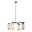 Hubbardton Forge 2021 Coastal Natural Iron Coastal Silver Clear Glass (ZM) Multi Polaris Outdoor 4-Light Pendant