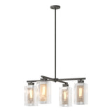 Hubbardton Forge 2021 Coastal Natural Iron Coastal Silver Clear Glass (ZM) Multi Polaris Outdoor 4-Light Pendant