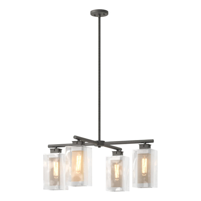 Hubbardton Forge 2021 Coastal Natural Iron Coastal Silver Clear Glass (ZM) Multi Polaris Outdoor 4-Light Pendant