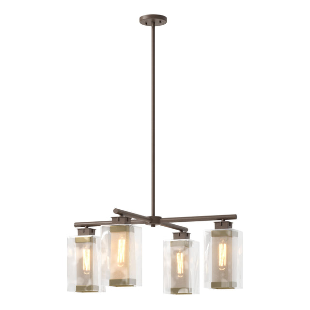 Hubbardton Forge 2021 Coastal Bronze Coastal Gold Clear Glass (ZM) Multi Polaris Outdoor 4-Light Pendant