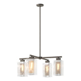 Hubbardton Forge 2021 Coastal Dark Smoke Coastal Silver Clear Glass (ZM) Multi Polaris Outdoor 4-Light Pendant