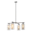 Hubbardton Forge 2021 Coastal Burnished Steel Coastal Silver Clear Glass (ZM) Multi Polaris Outdoor 4-Light Pendant