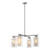 Hubbardton Forge 2021 Coastal Burnished Steel Coastal Silver Clear Glass (ZM) Multi Polaris Outdoor 4-Light Pendant