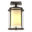 Hubbardton Forge 2010 Coastal Dark Smoke Seeded Glass with Opal Diffuser (ZS) Meridian Outdoor Semi-Flush