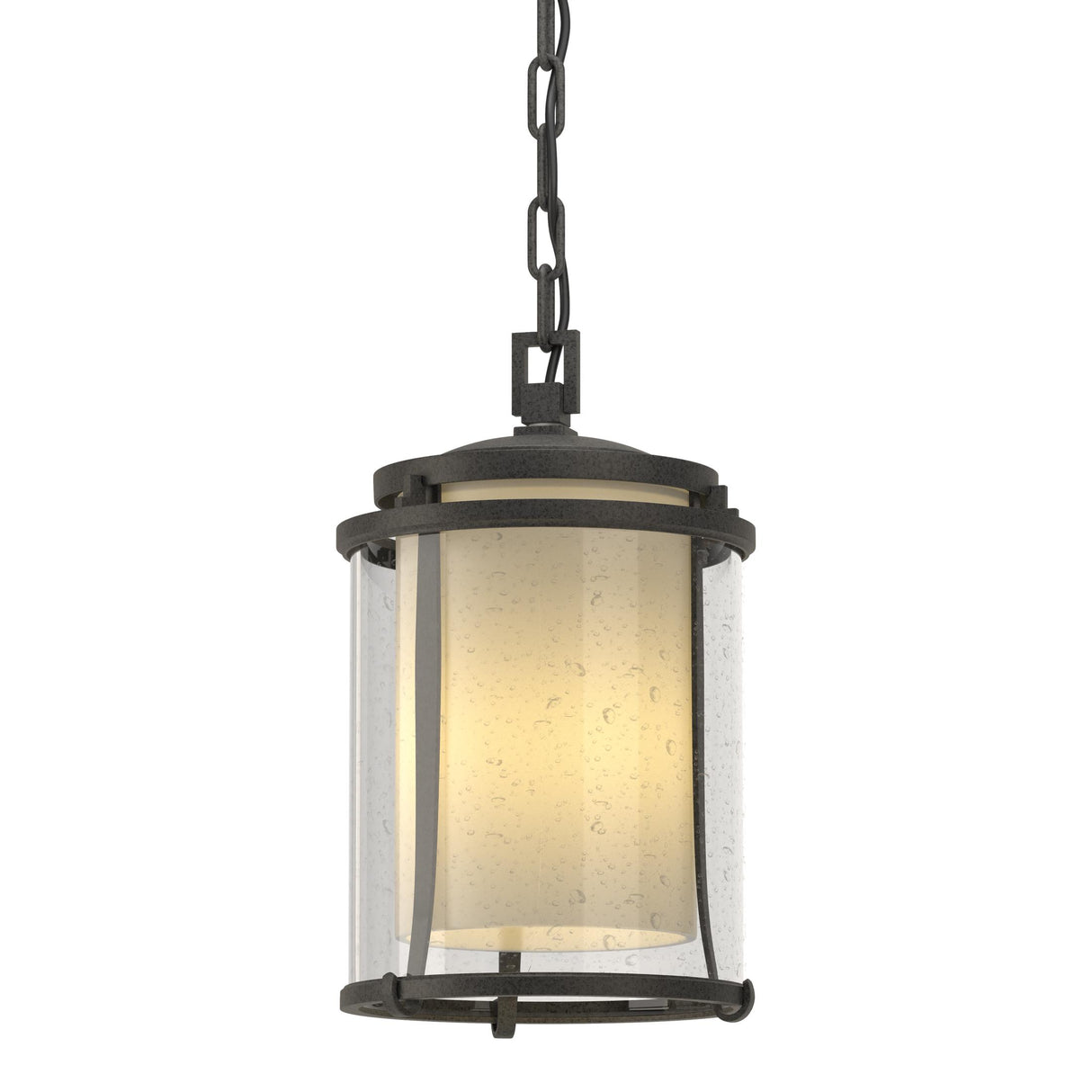 Hubbardton Forge 2010 Coastal Natural Iron Seeded Glass with Opal Diffuser (ZS) Meridian Outdoor Ceiling Fixture
