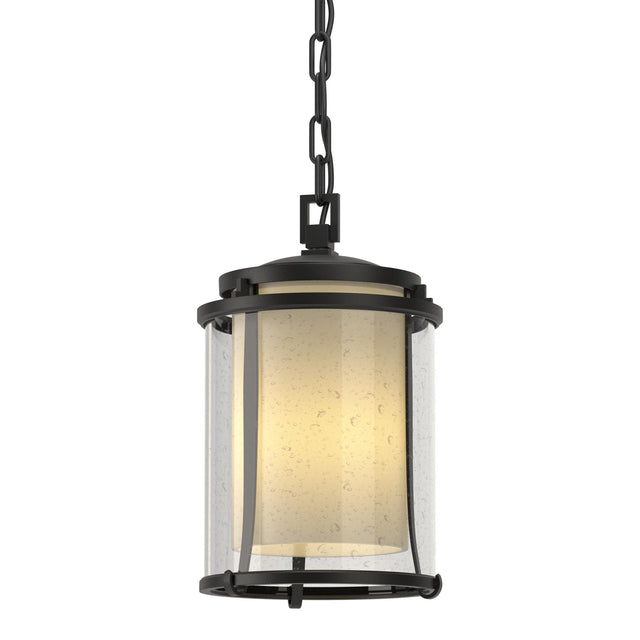 Hubbardton Forge 2010 Coastal Black Seeded Glass with Opal Diffuser (ZS) Meridian Outdoor Ceiling Fixture