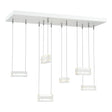 Hubbardton Forge 2023 Coastal White Clear Glass (ZM) Standard Stacks 6-Light LED Pendant