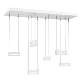Hubbardton Forge 2023 Coastal White Clear Glass (ZM) Standard Stacks 6-Light LED Pendant