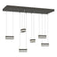 Hubbardton Forge 2023 Dark Smoke Clear Glass (ZM) Standard Stacks 6-Light LED Pendant
