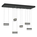 Hubbardton Forge 2023 Black Clear Glass (ZM) Standard Stacks 6-Light LED Pendant